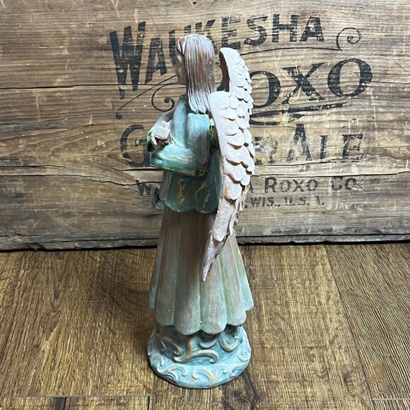 Old Time Pottery Decor 3 Angels w/ Instruments Figurines Polystone 12" - Picture 10 of 16